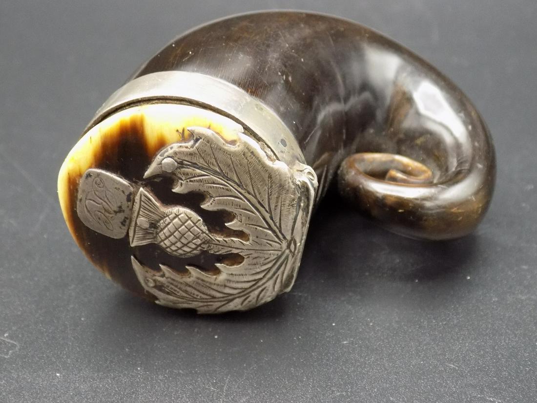 Antique 1800’s snuff container in shape of horn (1 of 8)