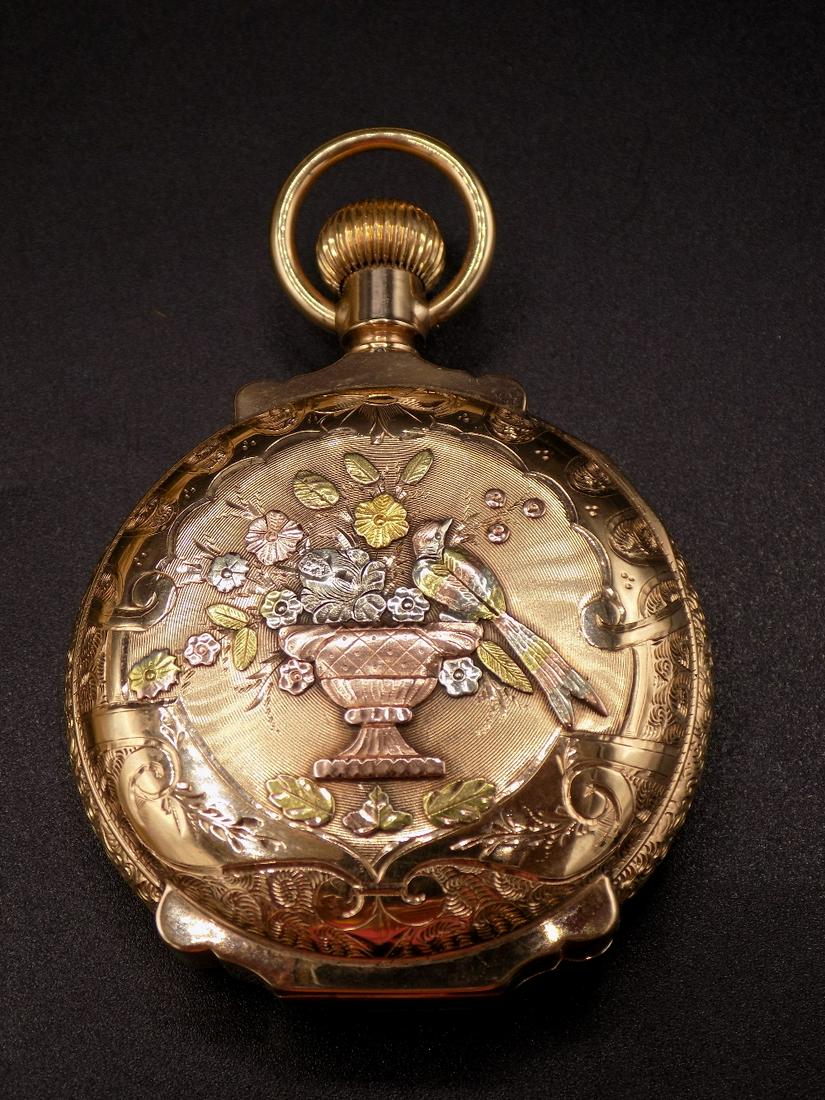 Fabulous antique three color gold Waltham Railroad Hunting Case Pocket Watch (1 of 10)