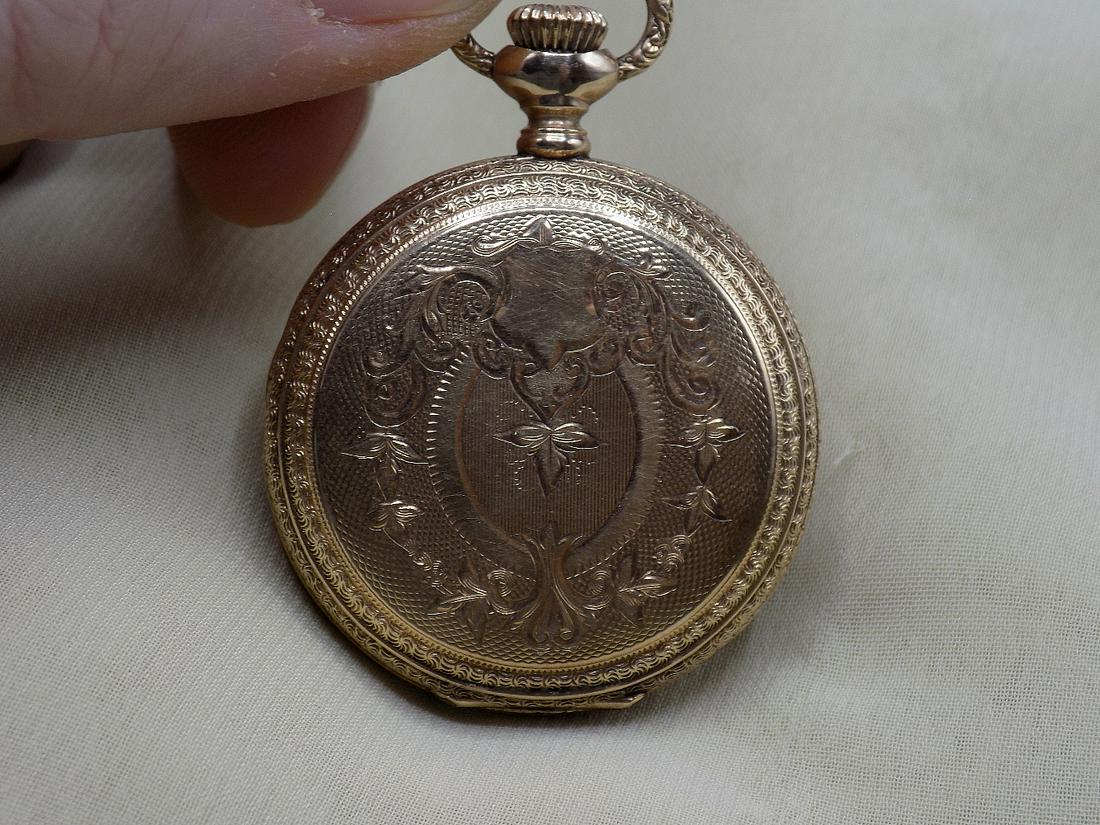 Fancy engraved gold fill hunting case pocket watch (1 of 10)