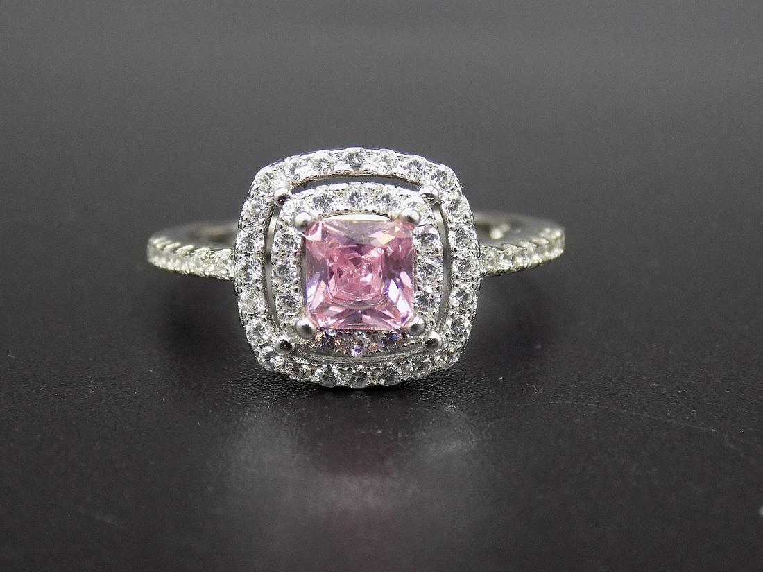 Beautiful 2 cwt. pink sapphire and topaz .925 sterling ring (1 of 6)