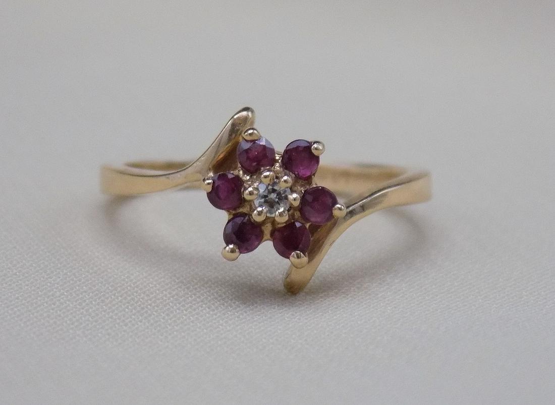 Vintage 14k gold ruby & diamond ring (1 of 3)