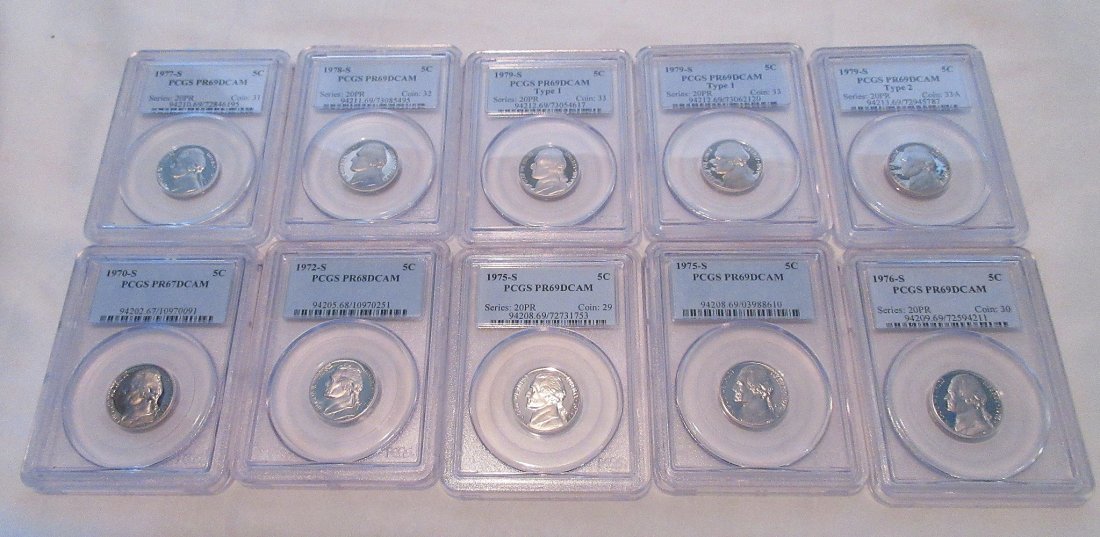 10 PCGS graded Jefferson nickels. (1 of 6)