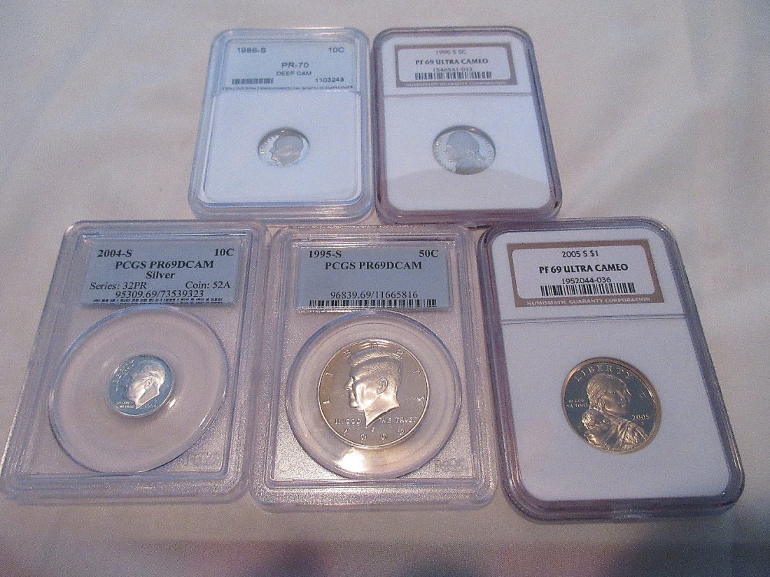 5 PCGS and other graded various high grade coins (1 of 9)
