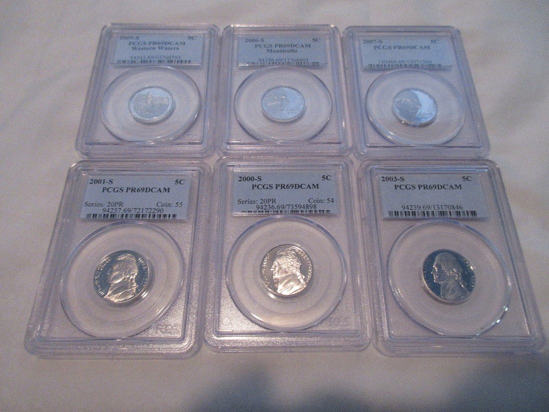 6  PCGS graded Jefferson nickels (1 of 7)