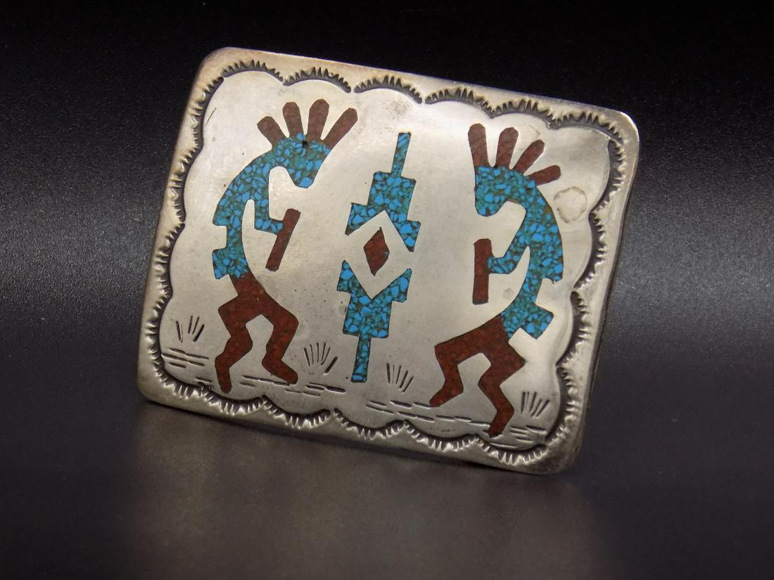 Vintage Native American Indian silver belt buckle (1 of 7)