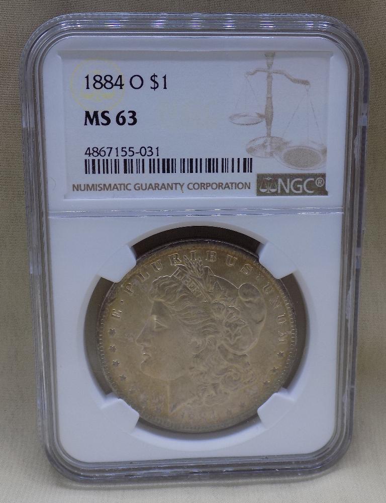 1884 O MS63 graded NGC Morgan silver dollar (1 of 3)
