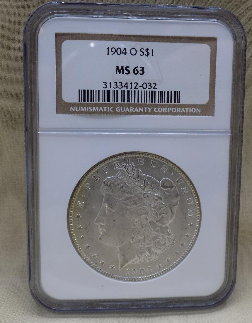 1904 MS63 graded NGC Morgan silver dollar (1 of 3)