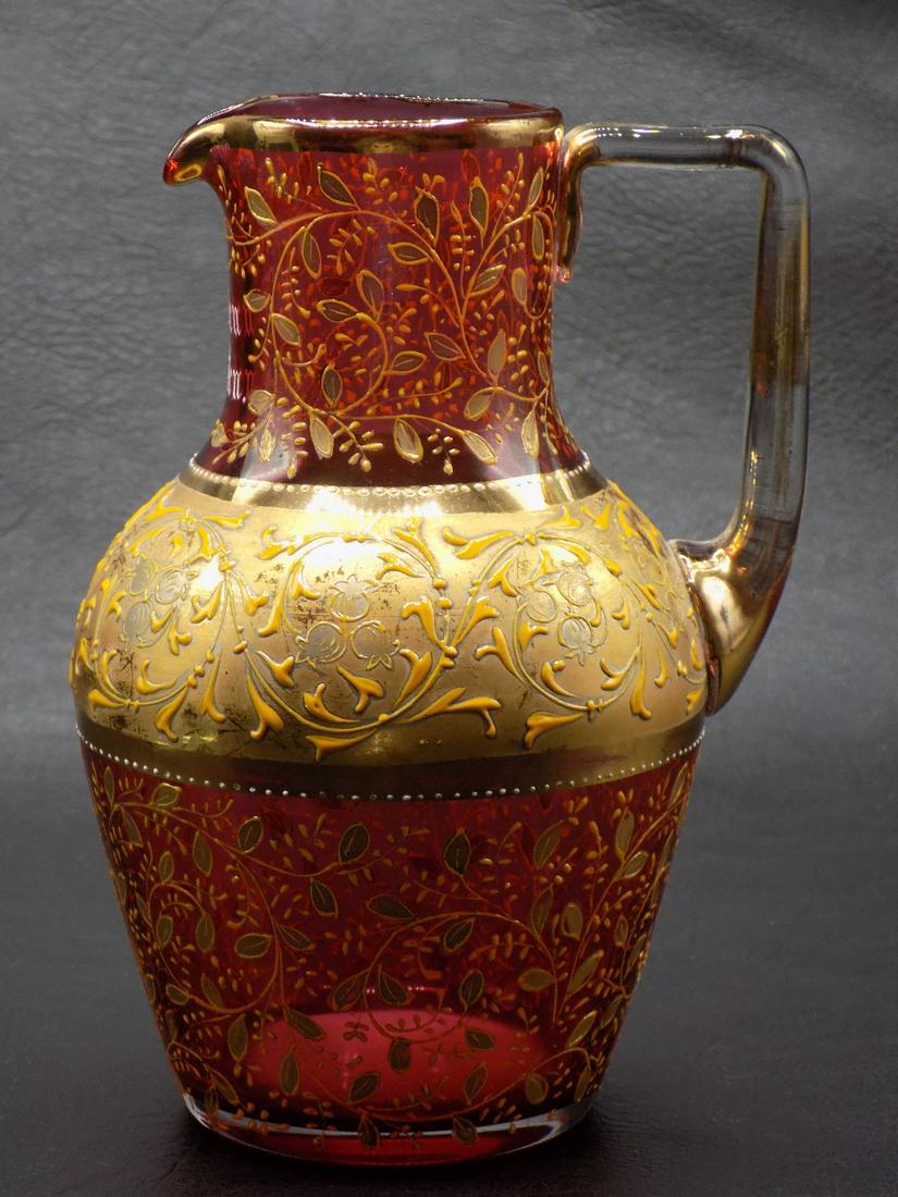 Exceptional vintage Moser art glass pitcher (1 of 11)