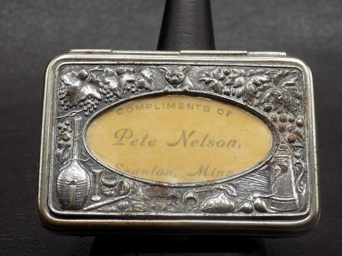 Fancy vintage advertising match safe holder (1 of 7)