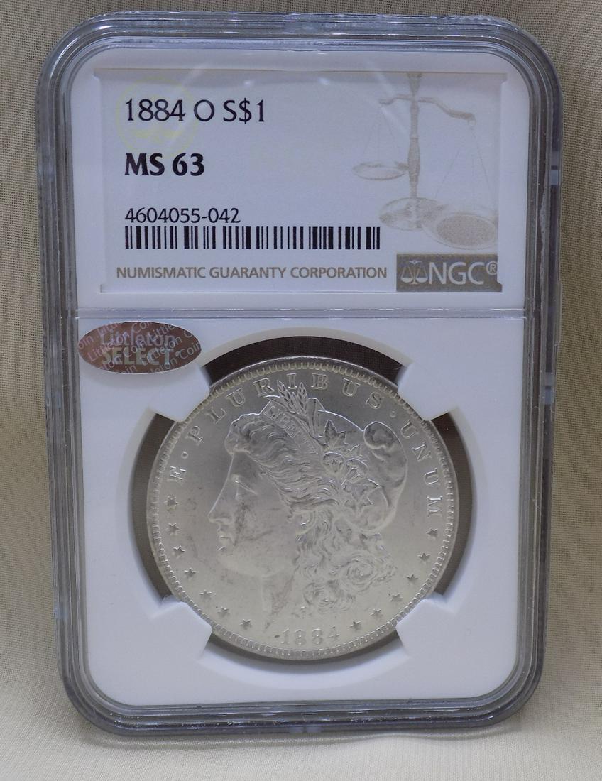 1884 O MS63 graded NGC Morgan silver dollar (1 of 3)