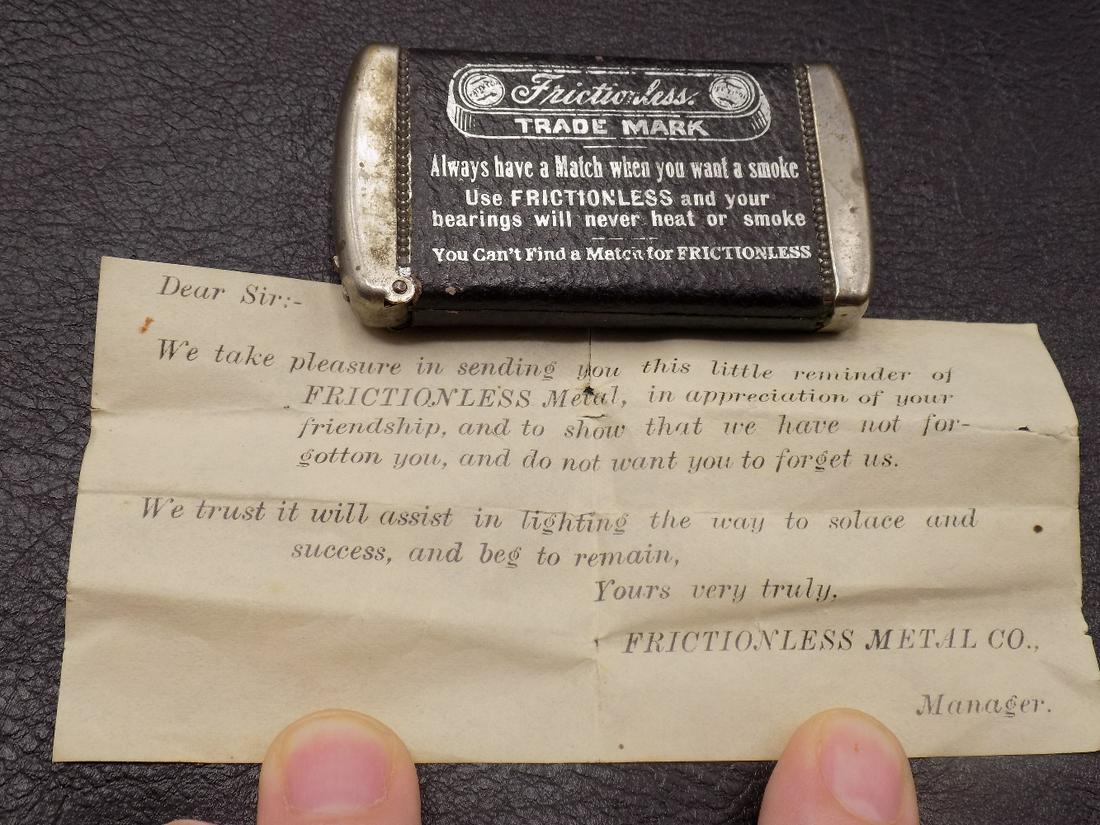 Vintage advertising Frictionless match safe holder (1 of 4)