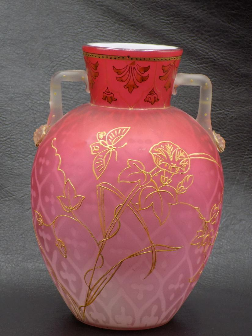 Exquisite vintage decorated diamond quilted satin art glass vase (1 of 12)