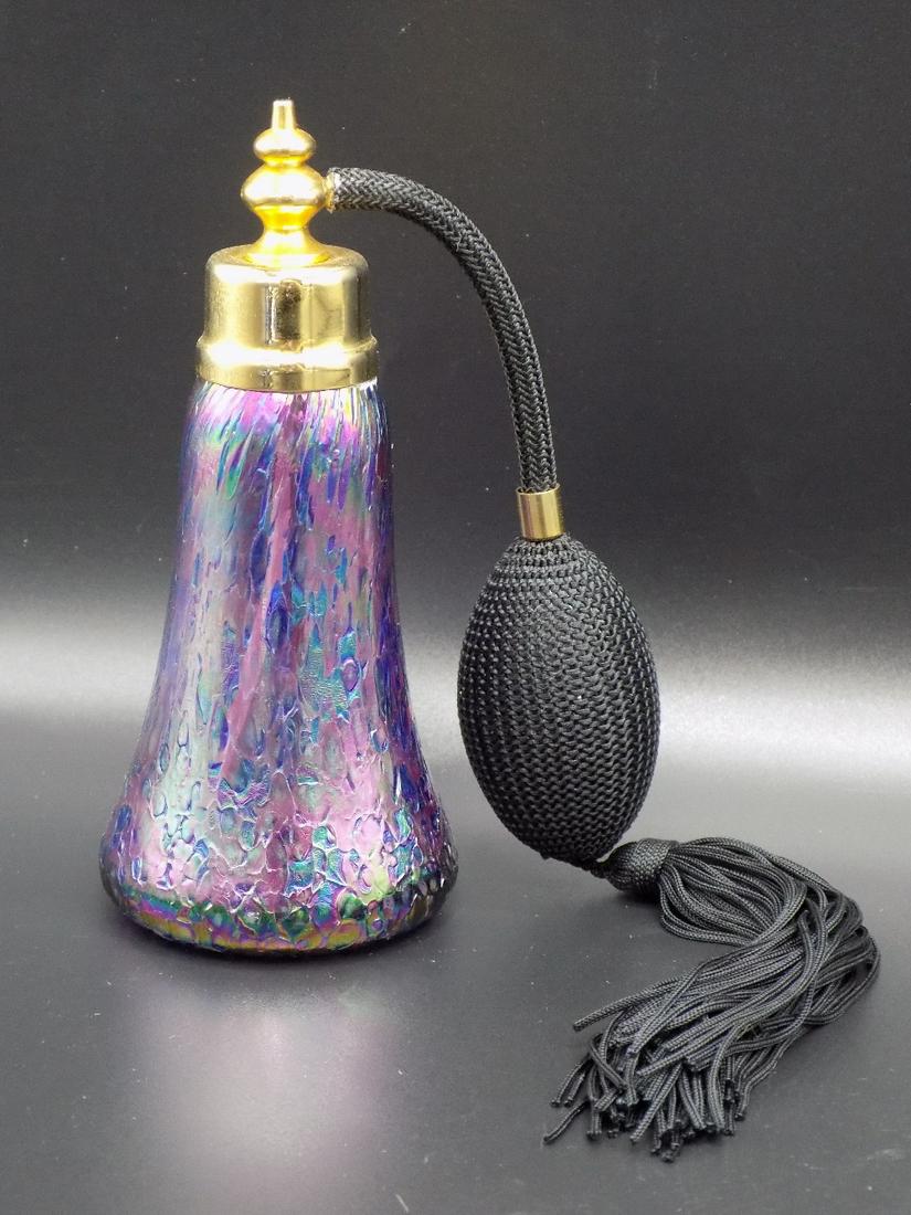 Loetz style art glass perfume bottle (1 of 5)