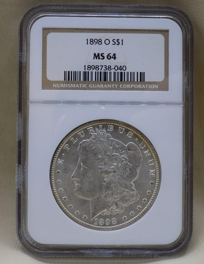1898 O MS64 graded NGC Morgan silver dollar (1 of 3)