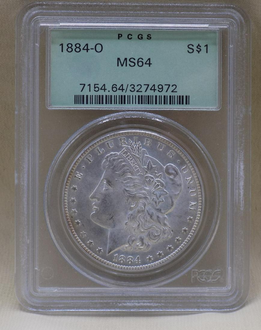 1884 O MS64 graded PCGS Morgan silver dollar (1 of 3)