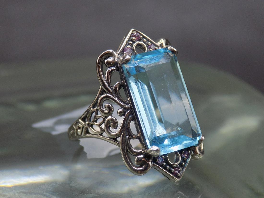10 ct. aquamarine .925 sterling silver ring (1 of 4)
