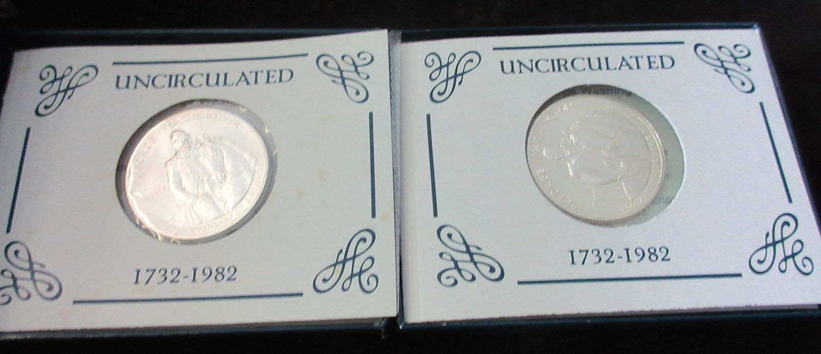 2 Uncirculated 1982 Washington Commemorative half dollars (1 of 5)