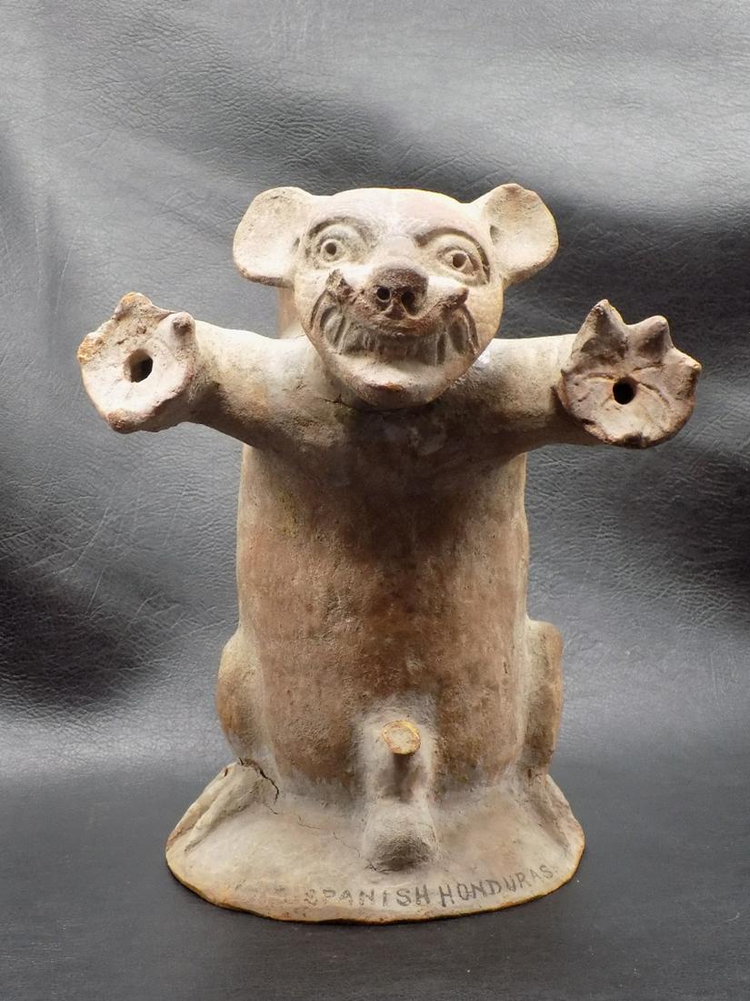 Pre-Columbian Jaguar Effigy Bottle Spanish Honduras 1928 (1 of 12)