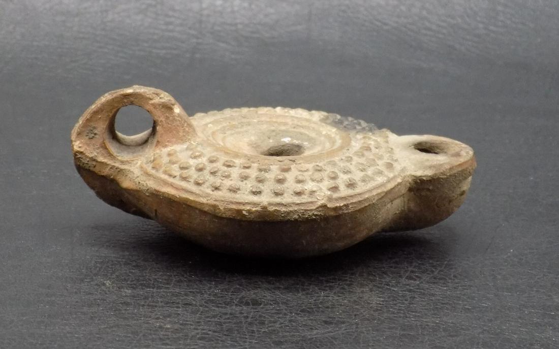 Handmade Byzantine style terracotta or clay oil lamp (1 of 6)
