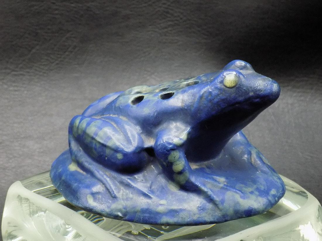 Unique vintage art pottery flower frog.  Beautiful colors (1 of 8)