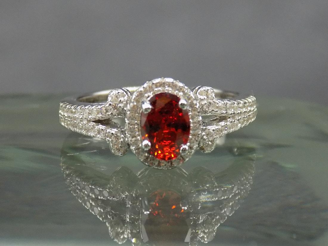 Beautiful 2 cwt fire garnet & topaz sterling ring (1 of 5)