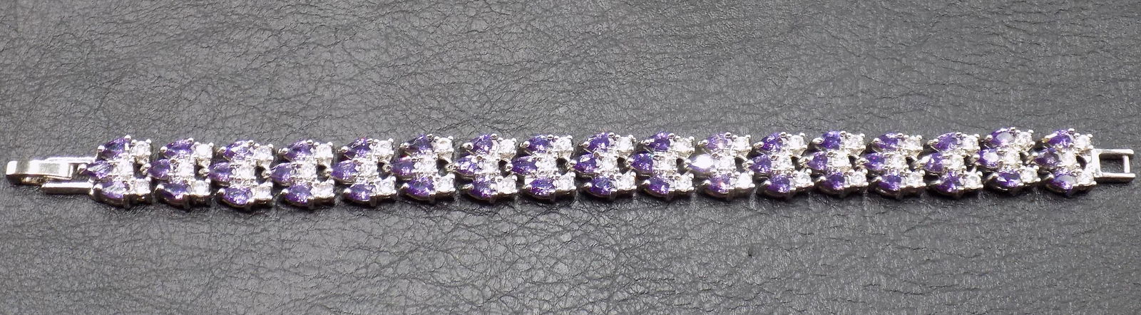 Beautiful amethyst & topaz sterling bracelet (1 of 5)