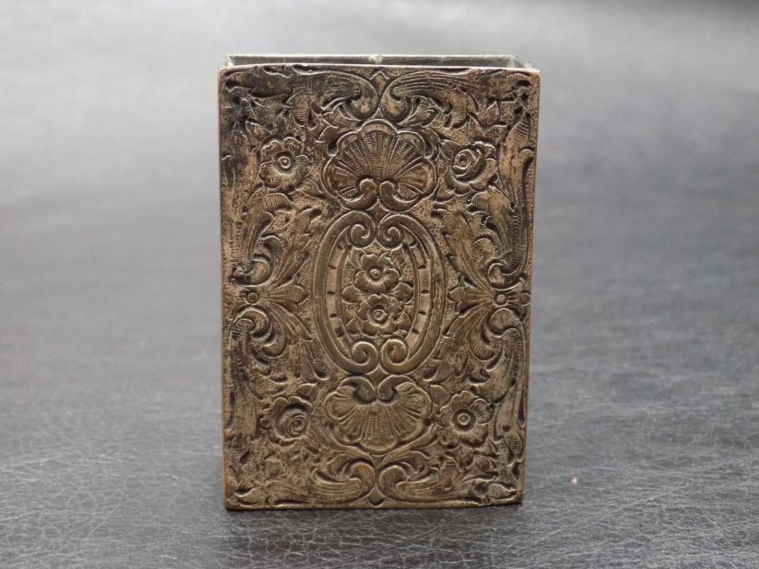 Fancy vintage engraved match box holder (1 of 4)
