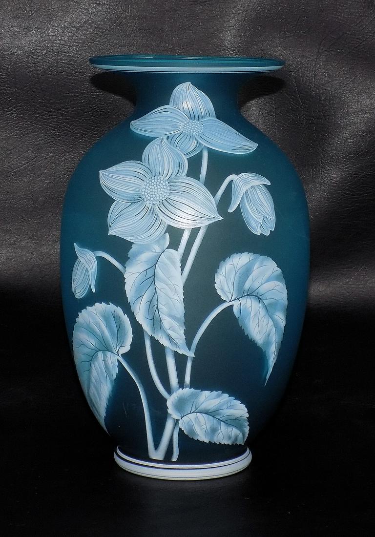 Exquisite decorated Victorian art glass vase (1 of 8)