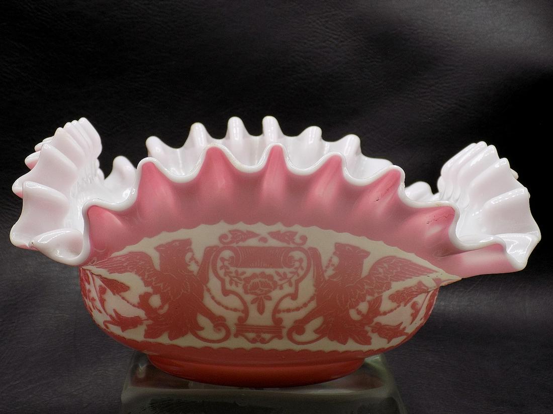 Fabulous Mt. Washington cameo art glass brides bowl (1 of 8)