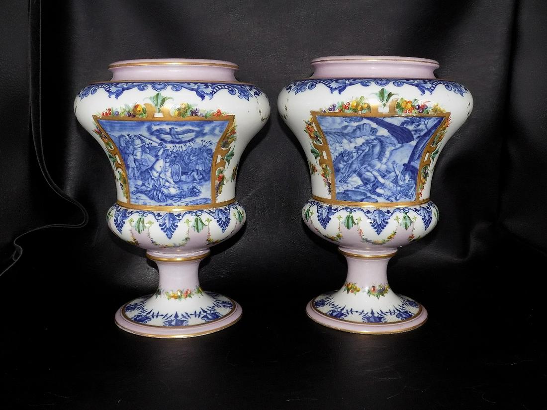 Splendid Pair of antique decorated marked Serves vases (1 of 13)