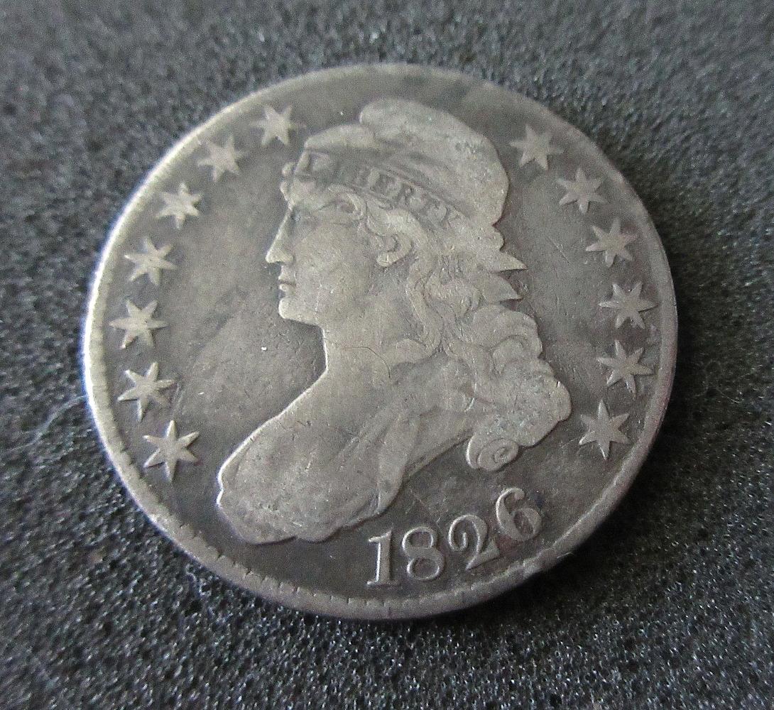 Nice looking 1826 Bust American silver half dollar (1 of 2)