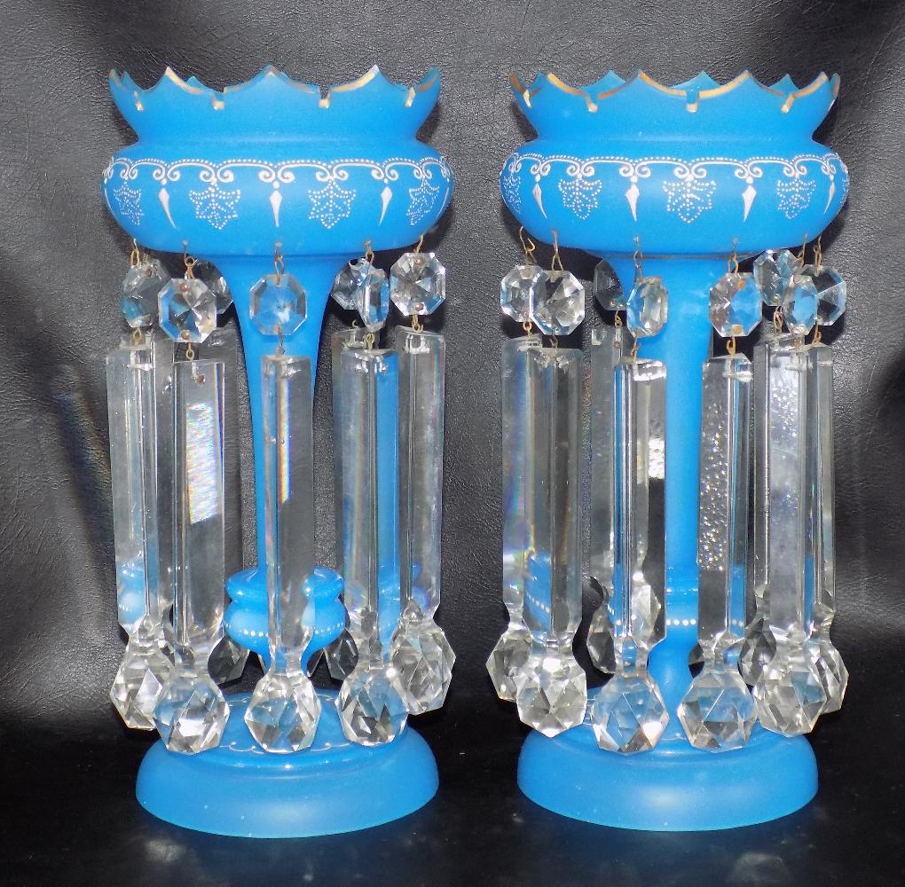 Stunning Victorian art glass lusters. (1 of 6)