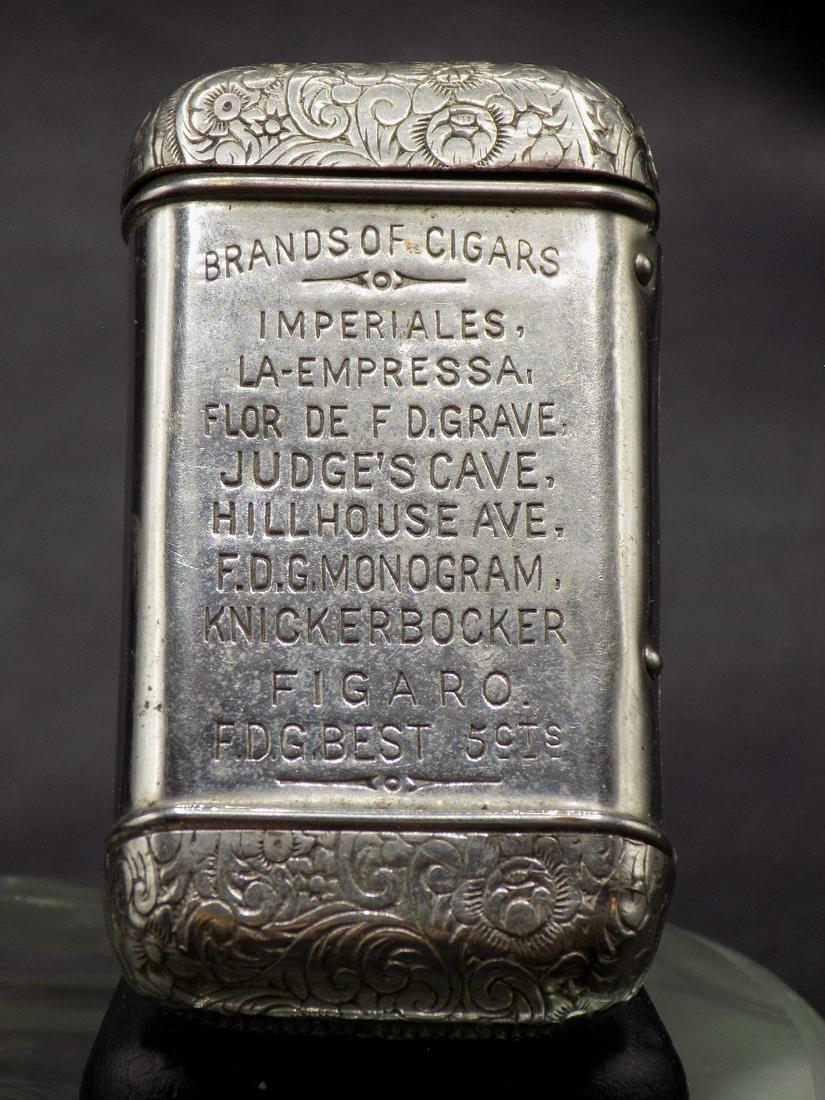 Fancy antique advertising match holder Brands of Cigars (1 of 4)
