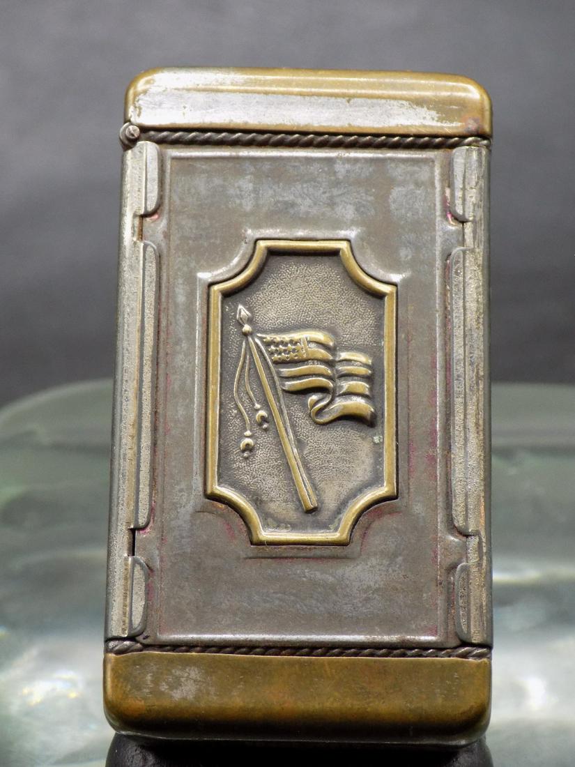 Antique patriotic advertising match safe. (1 of 5)