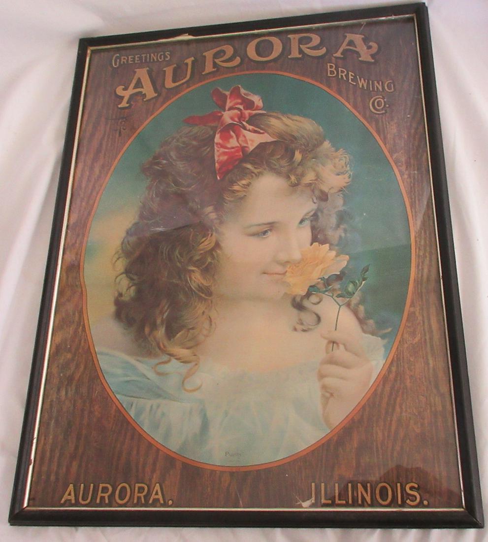 Marvelous vintage Aurora Brewing Co. advertising poster (1 of 6)
