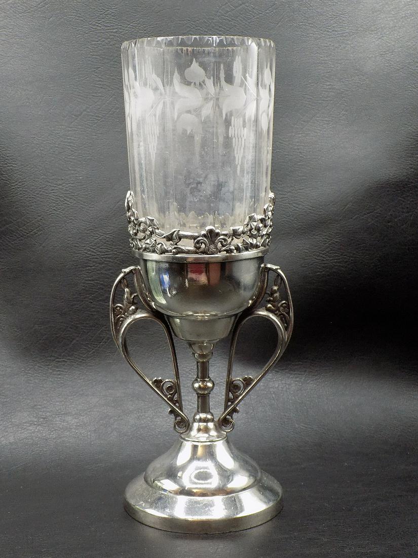 Fancy Victorian Celery with Rabbits in Silverplate Base (1 of 10)