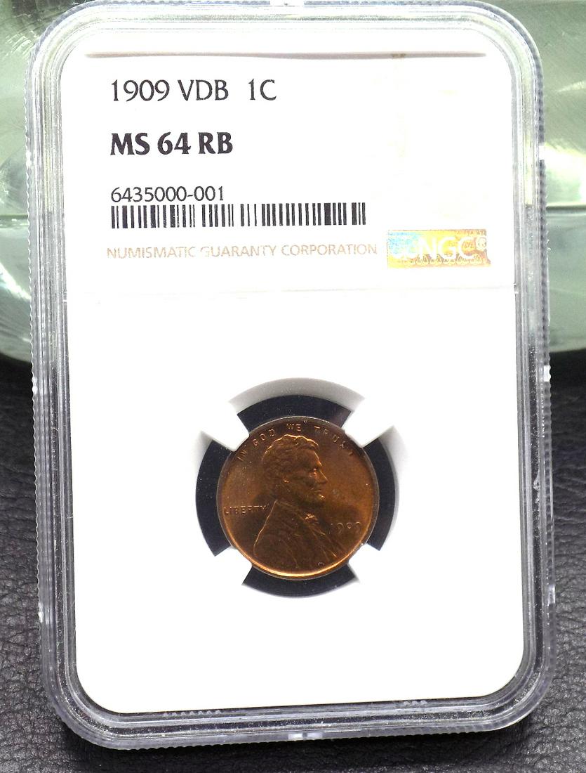 1909 VDB RB Penny Graded NGC MS64 Coin (1 of 4)