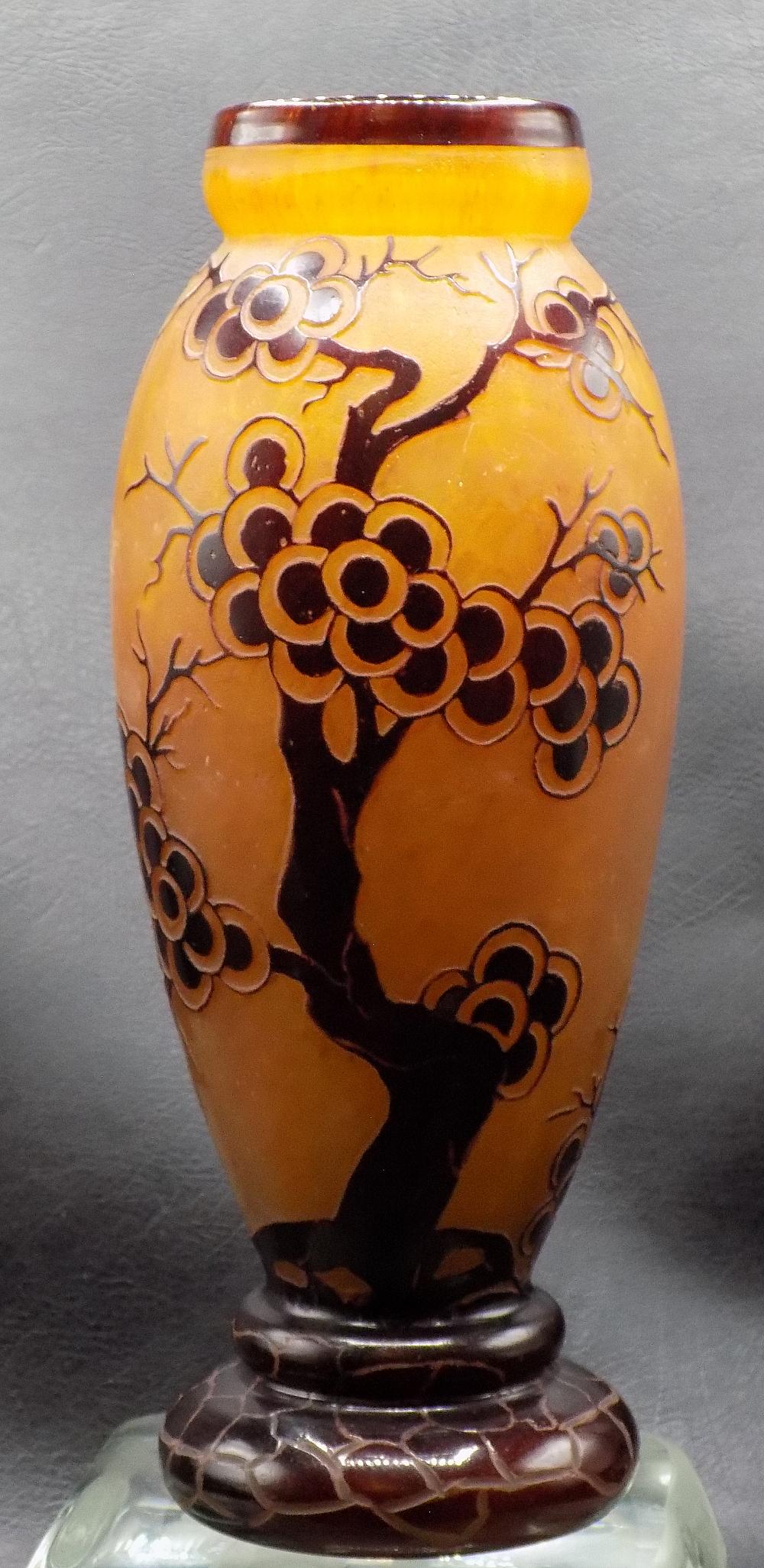 Vintage Signed Charder French Art Deco cameo art vase: Vintage Signed Charder French Art Deco cameo art vase. In very good as found condition. Beautiful colors. Great quality and detail. Measures 10 ¼ inches tall