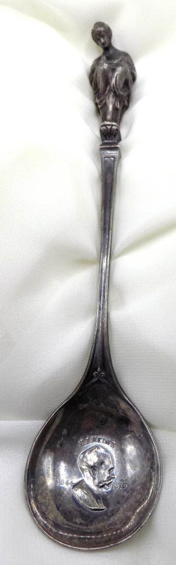 Excellent sterling Mother and child Cartier spoon: Excellent sterling Mother and child Cartier spoon. H.J. Heinz 1844 to 1919. Great quality and detail Measures 6 ¾ inches tall. Weighs 74 gm Monogram and dated.