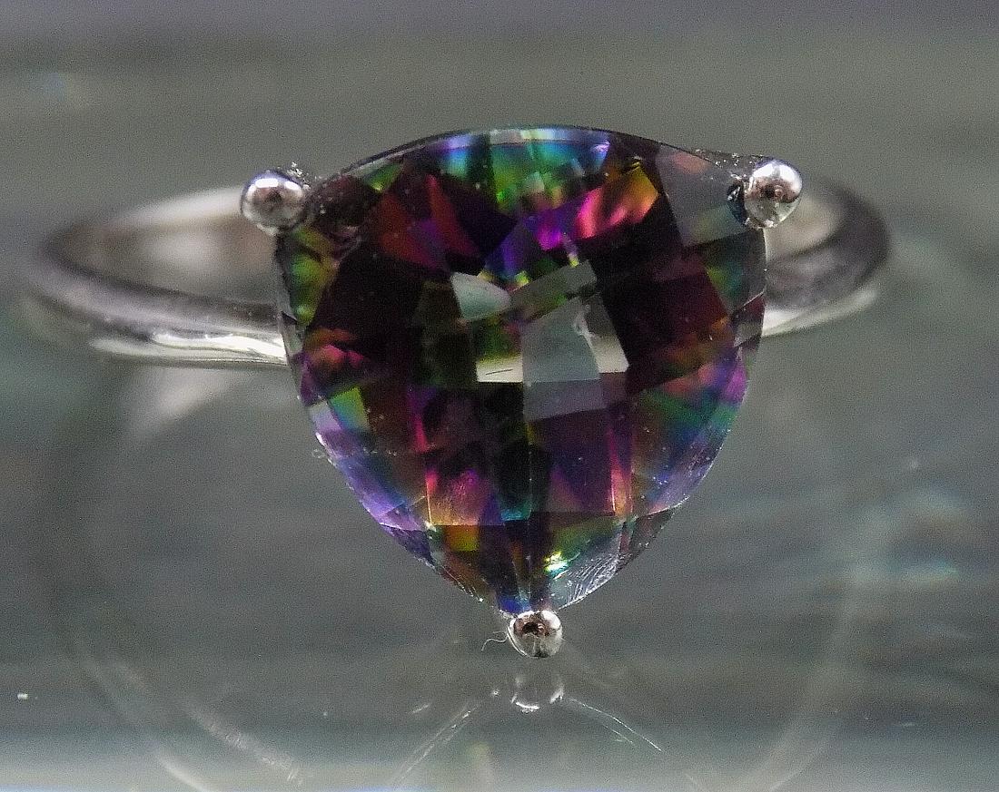 Beautiful 4ct Rainbow Topaz Sterling Silver Ring (1 of 4)