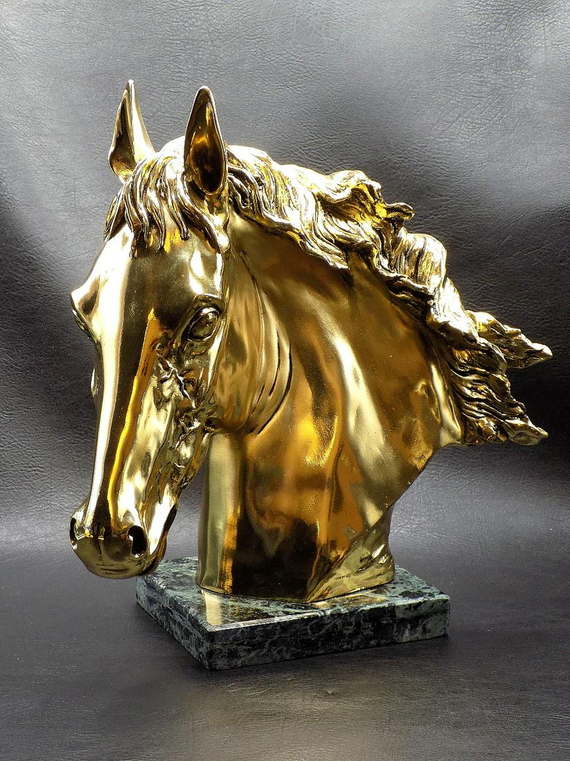 Fabulous 24k Gold Wash over Sterling Horse Bust artist signed (1 of 11)