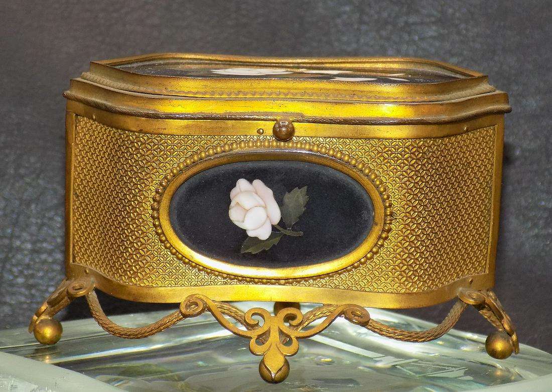 Antique Pietra Dura Inlaid Jewelry Box or Casket (1 of 10)