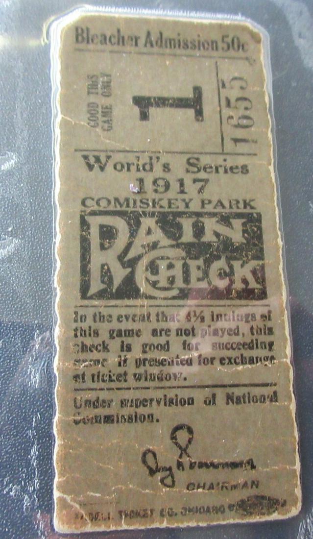 Rare 1917 World’s Series Rain Check Ticket Comiskey Park (1 of 4)