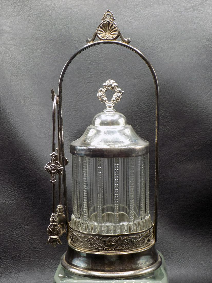 Victorian Pickle Castor with Zipper Cut Glass Insert (1 of 13)