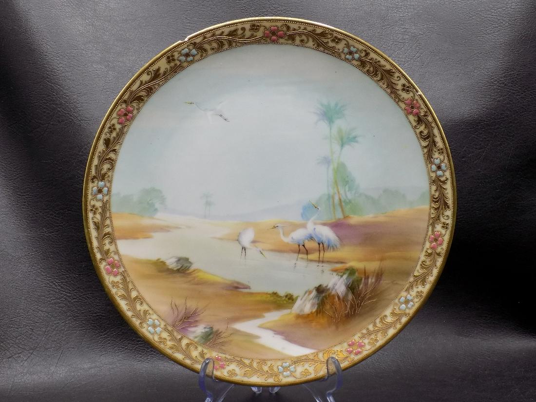 Vintage Hand Painted Nippon Plate with Storks (1 of 9)