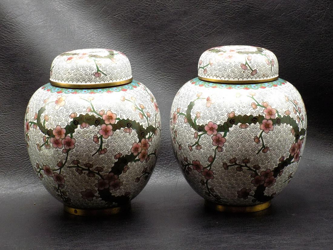 Intricate Pair of Oriental Cloisonne Vases (1 of 11)