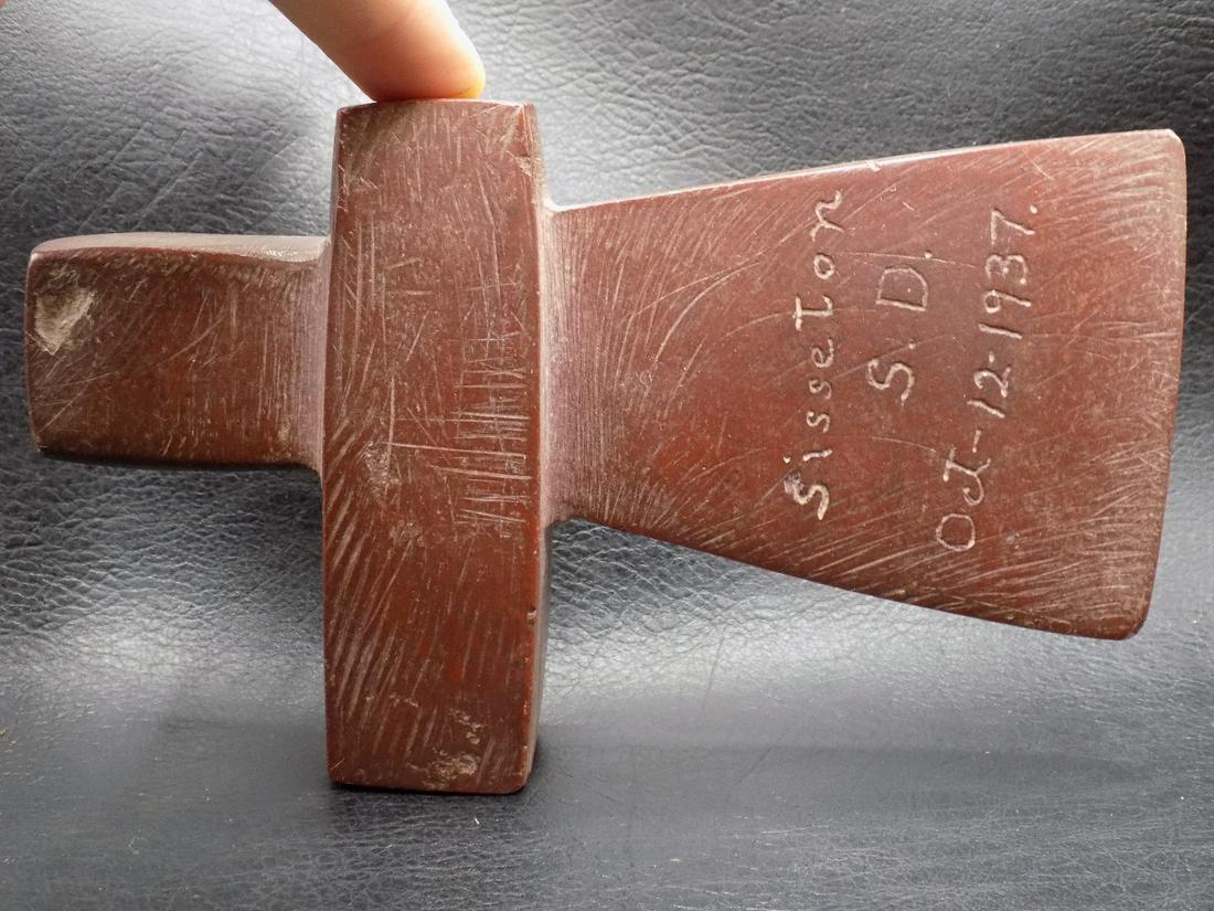 Large Vintage Catlinite Pipe Axe Head (1 of 11)