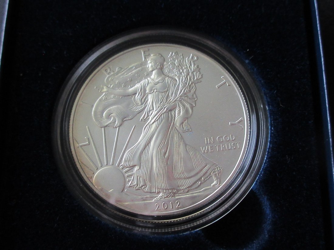 Uncirculated 2012 American Eagle one Ounce Silver coin (1 of 4)