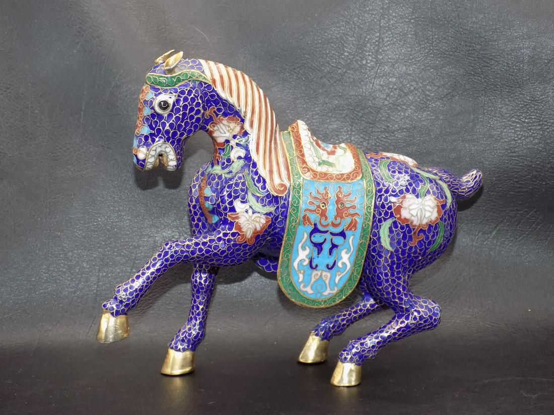 Great vintage Oriental cloisonne horse statue (1 of 9)