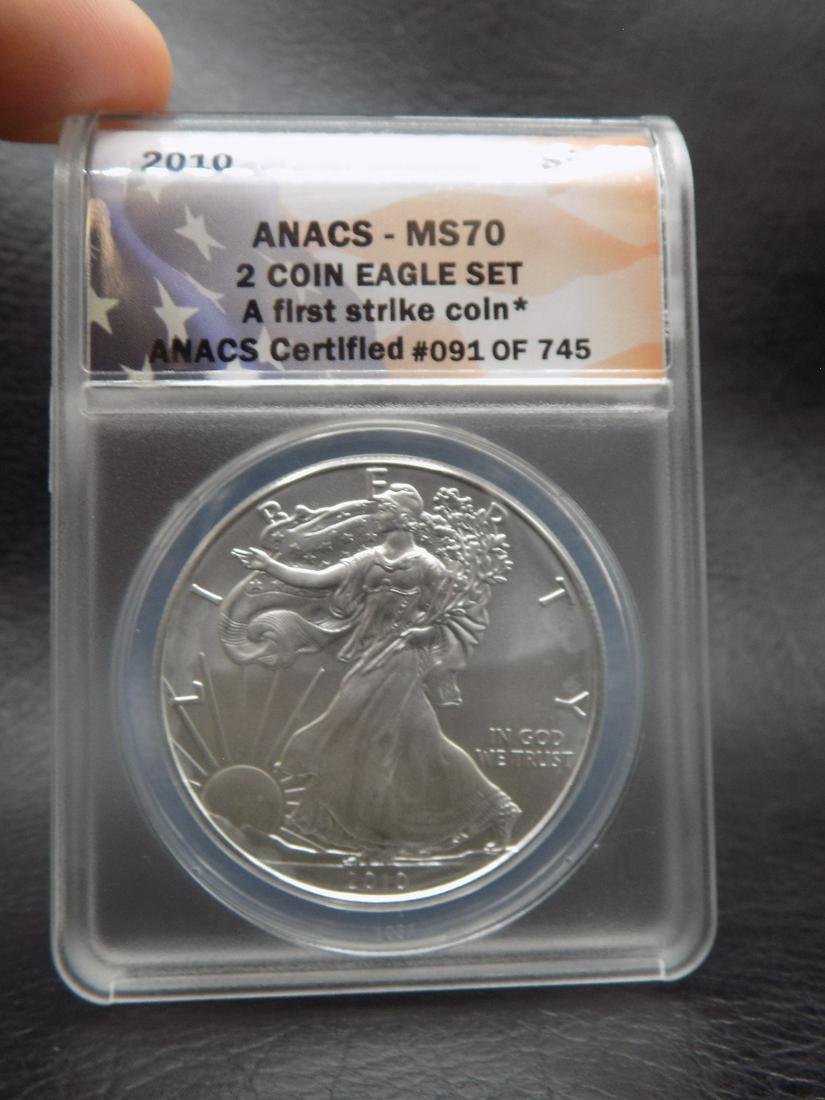 Graded ANACS MS70 graded 2010 Silver Eagle First Strike Dollar (1 of 4)